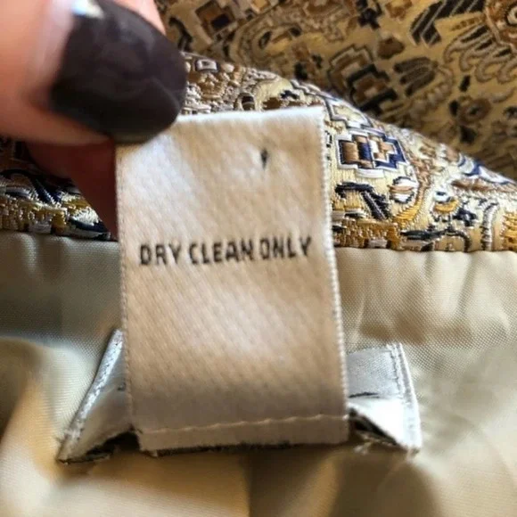 Chico’s Gold & Blue Brocade Jacket Size Small - Picture 6 of 7